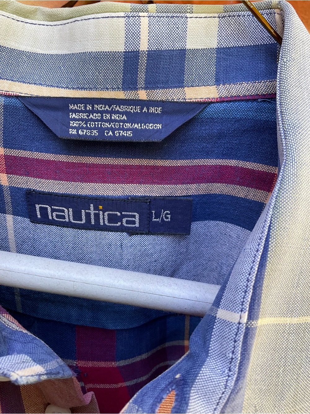Nautica Men's Short Sleeve Plaid Button-Up Shirt - Multicolor Size L - Picture 4 of 8